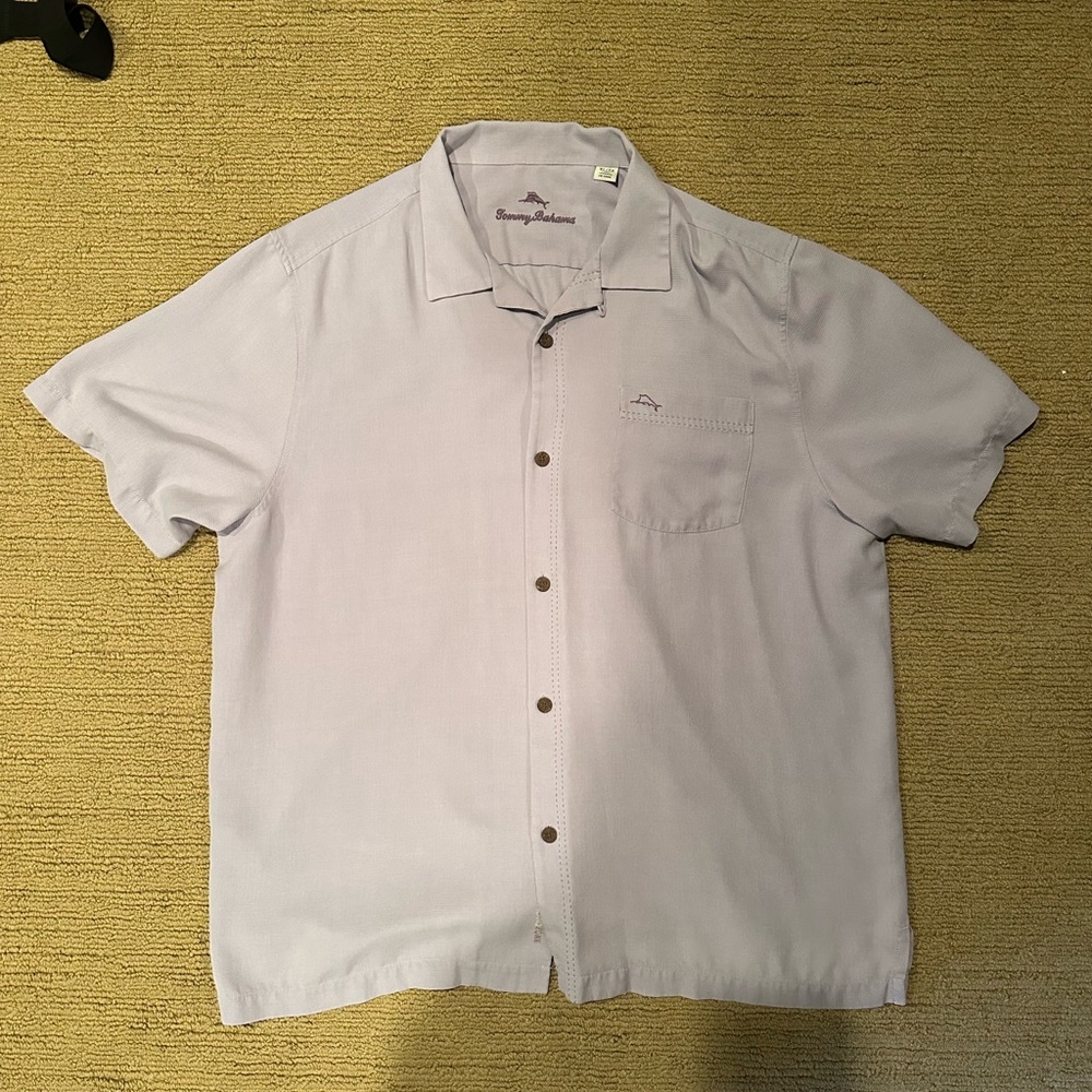 Tommy Bahama Island Zone Button Down Tee - Purple XL